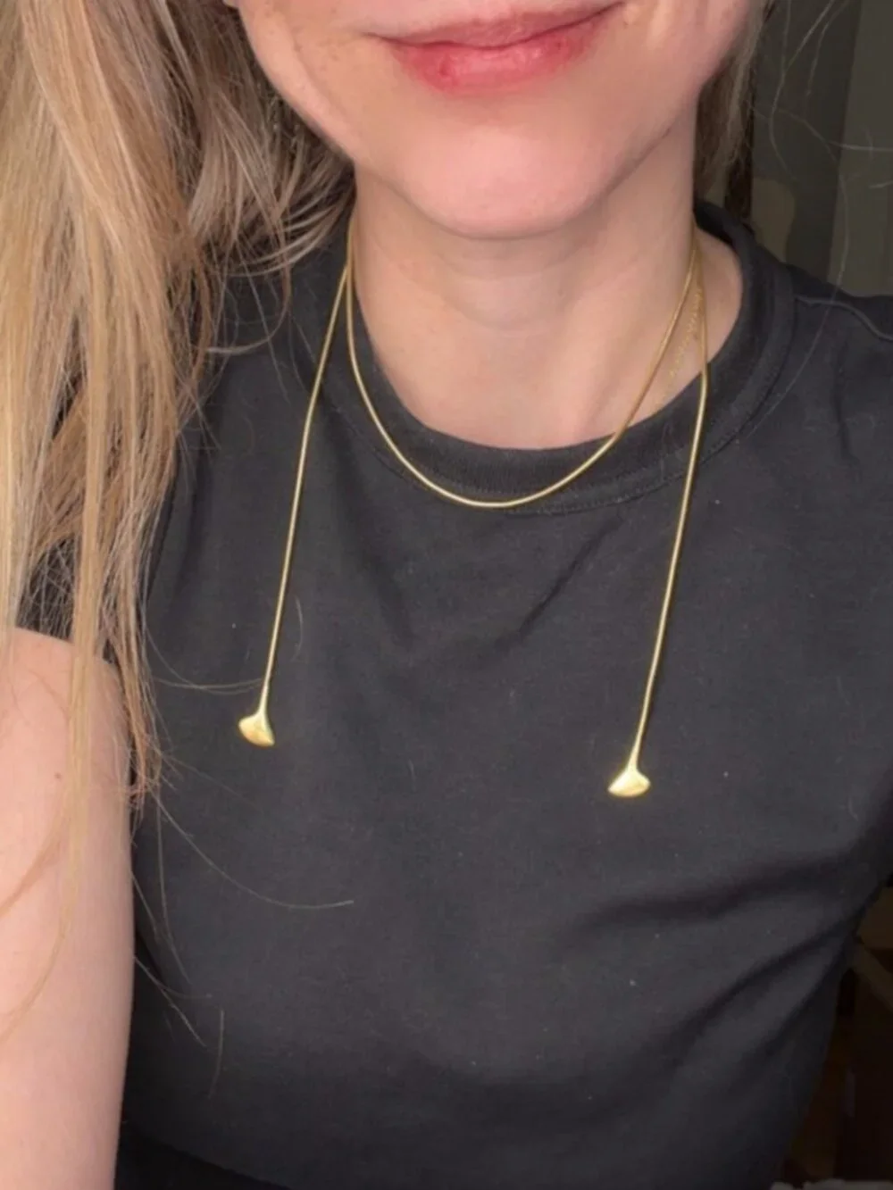 Tiffany & Co. 18k Ginkgo Leaf Tie Necklace Omega Chain 35in 21g Vintage Gold